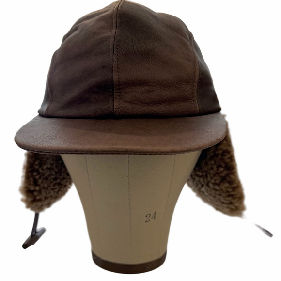 Vintage Seifter Trapper Hat Leather Shearling Brown Aviator Seifter Assoc Inc - Picture 2 of 14